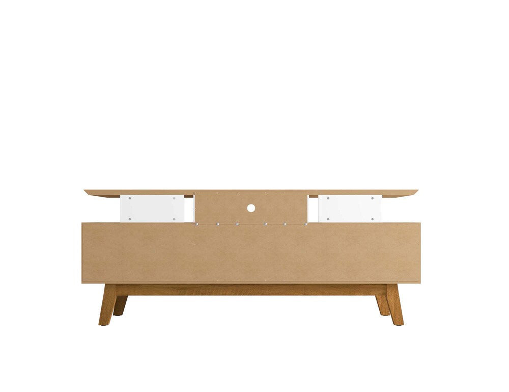 Manhattan Comfort - Yonkers 70W TV Stand with 6 Fixed Shelves Shelves in White - 234BMC6 veiw 7