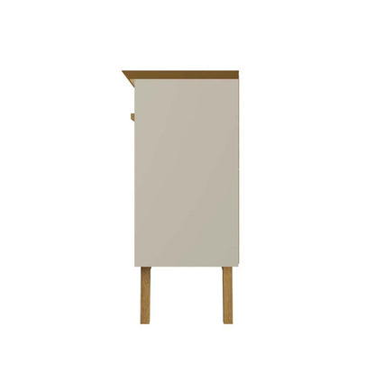 Manhattan Comfort - Yonkers Sideboard / Buffet Stand with 4 Fixed Shelf Shelves in Off White and Cinnamon - 232BMC12 veiw 4