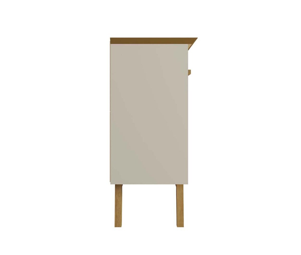 Manhattan Comfort - Yonkers Sideboard / Buffet Stand with 4 Fixed Shelf Shelves in Off White and Cinnamon - 232BMC12 veiw 5
