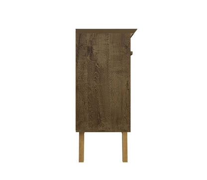 Manhattan Comfort - Yonkers Sideboard / Buffet Stand with 4 Fixed Shelf Shelves in Rustic Brown - 232BMC9 veiw 5