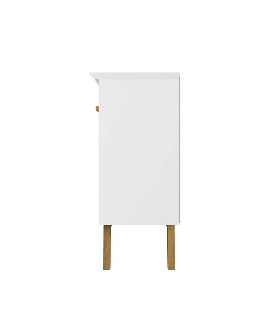 Manhattan Comfort - Yonkers Sideboard / Buffet Stand with 4 Fixed Shelf Shelves in White - 232BMC6 veiw 4