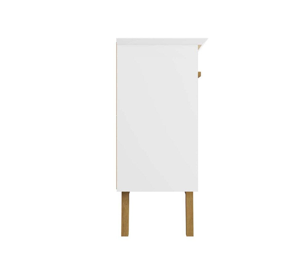 Manhattan Comfort - Yonkers Sideboard / Buffet Stand with 4 Fixed Shelf Shelves in White - 232BMC6 veiw 5
