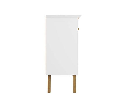 Manhattan Comfort - Yonkers Sideboard / Buffet Stand with 4 Fixed Shelf Shelves in White - 232BMC6 veiw 5