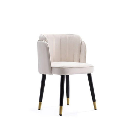 Manhattan Comfort - Zephyr Velvet Dining Chair with Wood Legs in Cream - DC043-CR veiw 1