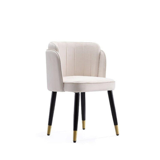 Manhattan Comfort - Zephyr Velvet Dining Chair with Wood Legs in Cream - DC043-CR veiw 1