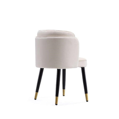 Manhattan Comfort - Zephyr Velvet Dining Chair with Wood Legs in Cream - DC043-CR veiw 3