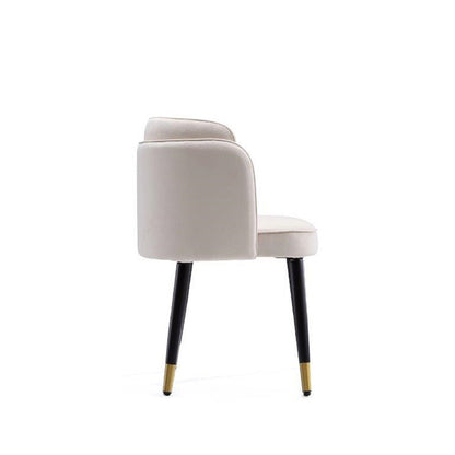 Manhattan Comfort - Zephyr Velvet Dining Chair with Wood Legs in Cream - DC043-CR veiw 4
