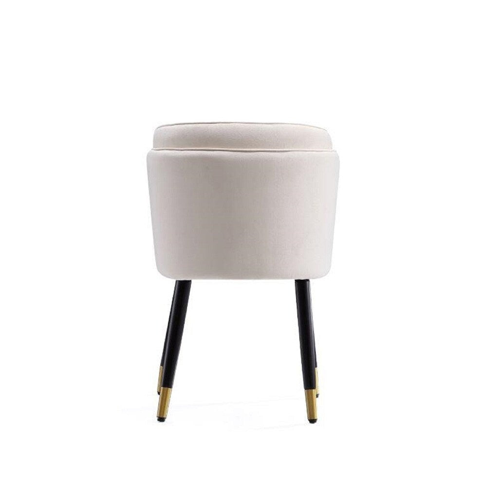 Manhattan Comfort - Zephyr Velvet Dining Chair with Wood Legs in Cream - DC043-CR veiw 5