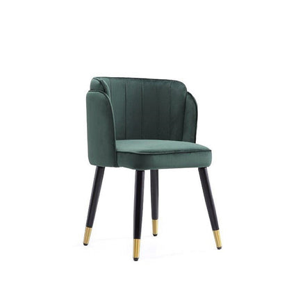 Manhattan Comfort - Zephyr Velvet Dining Chair with Wood Legs in Hunter Green - DC043-GR veiw 1