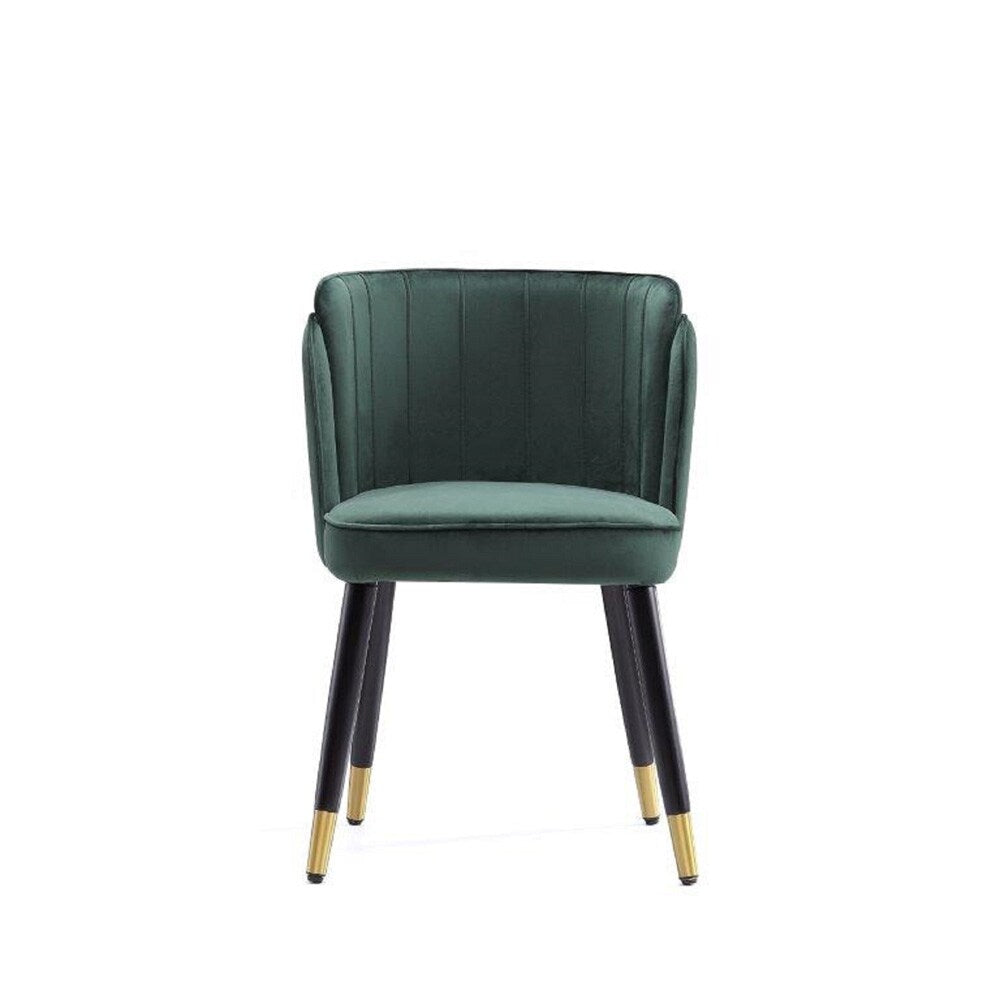 Manhattan Comfort - Zephyr Velvet Dining Chair with Wood Legs in Hunter Green - DC043-GR veiw 2