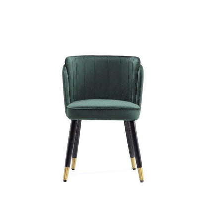 Manhattan Comfort - Zephyr Velvet Dining Chair with Wood Legs in Hunter Green - DC043-GR veiw 2
