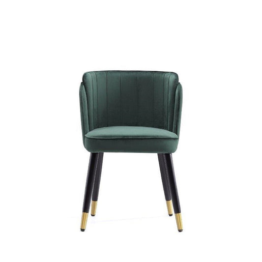 Manhattan Comfort - Zephyr Velvet Dining Chair with Wood Legs in Hunter Green - DC043-GR veiw 2