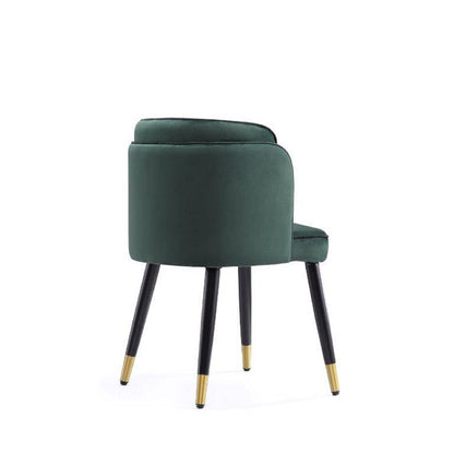 Manhattan Comfort - Zephyr Velvet Dining Chair with Wood Legs in Hunter Green - DC043-GR veiw 3