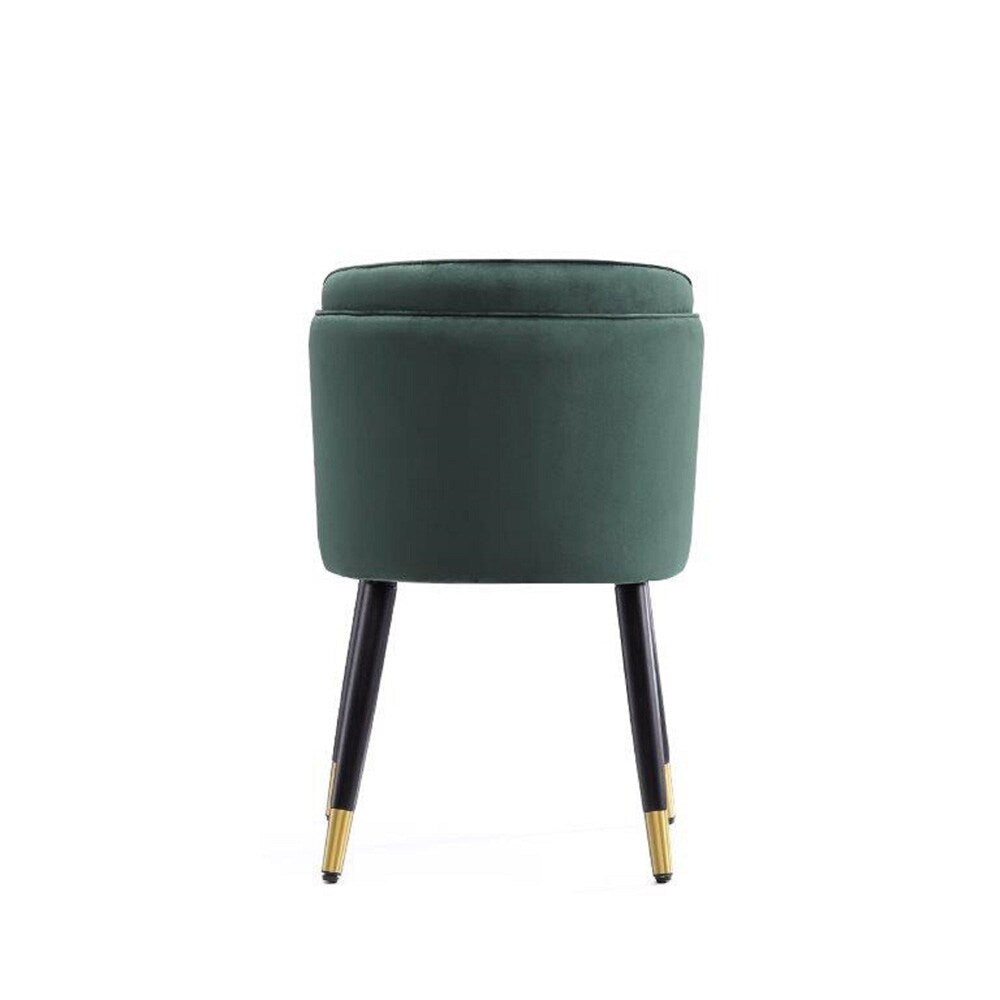 Manhattan Comfort - Zephyr Velvet Dining Chair with Wood Legs in Hunter Green - DC043-GR veiw 5