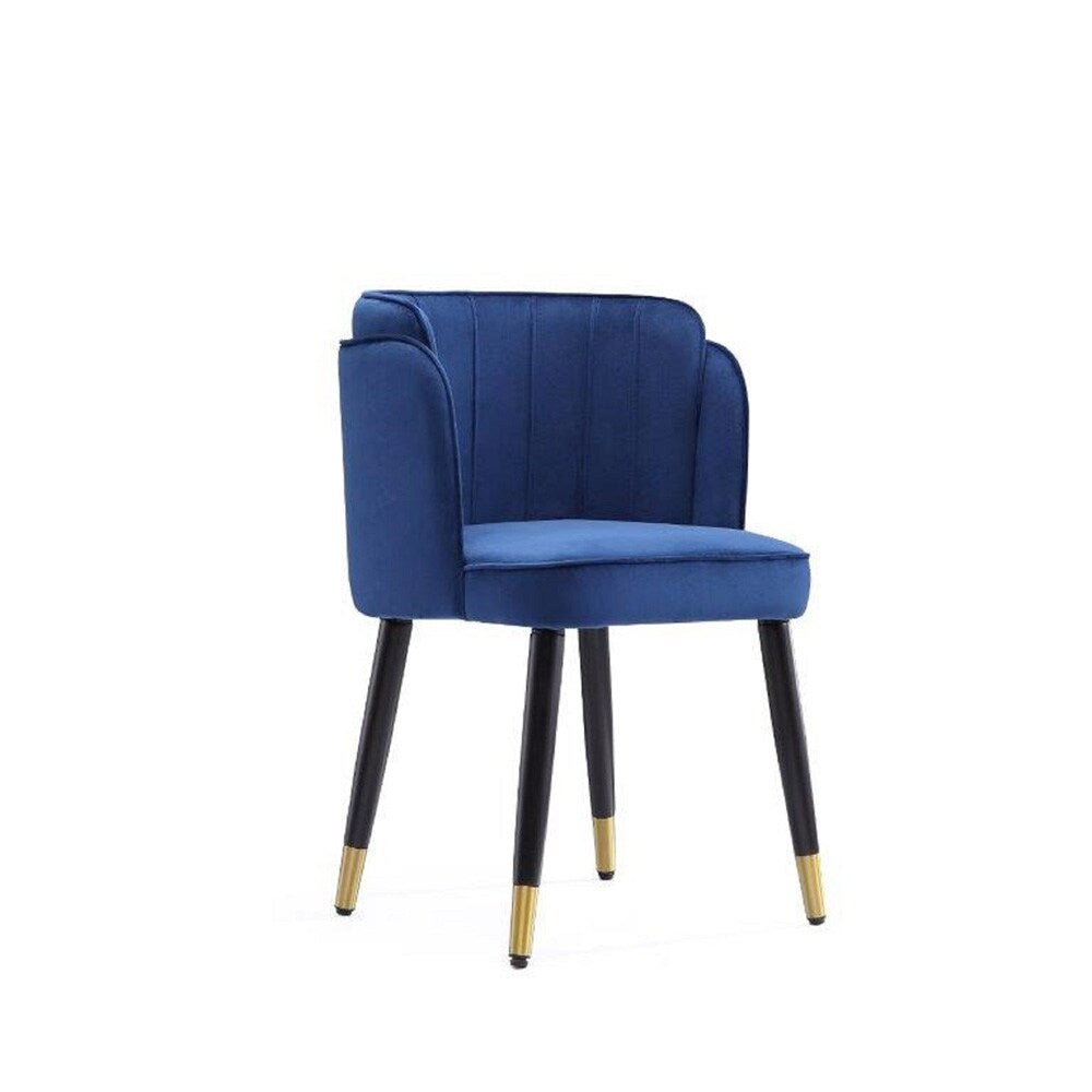 Manhattan Comfort - Zephyr Velvet Dining Chair with Wood Legs in Royal Blue - DC043-BL veiw 1