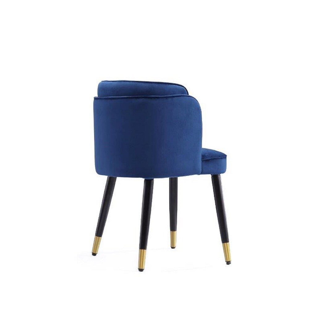Manhattan Comfort - Zephyr Velvet Dining Chair with Wood Legs in Royal Blue - DC043-BL veiw 3