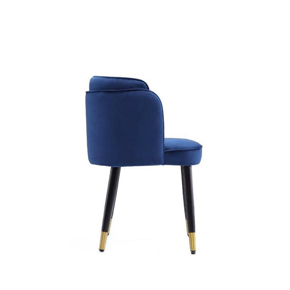 Manhattan Comfort - Zephyr Velvet Dining Chair with Wood Legs in Royal Blue - DC043-BL veiw 4