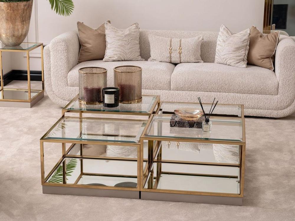 AICO by Michael Amini - Savannah Breeze Short Cocktail Table - Set of 2 - Bright Gold - LFR-SBRZ204-806 veiw 5