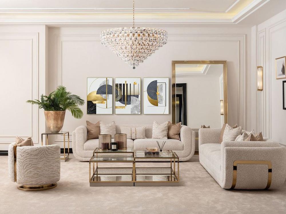 AICO by Michael Amini - Savannah Breeze Mansion Sofa - Cashmere/Bright Gold - LFR-SBRZ816-CSM-806 veiw 8