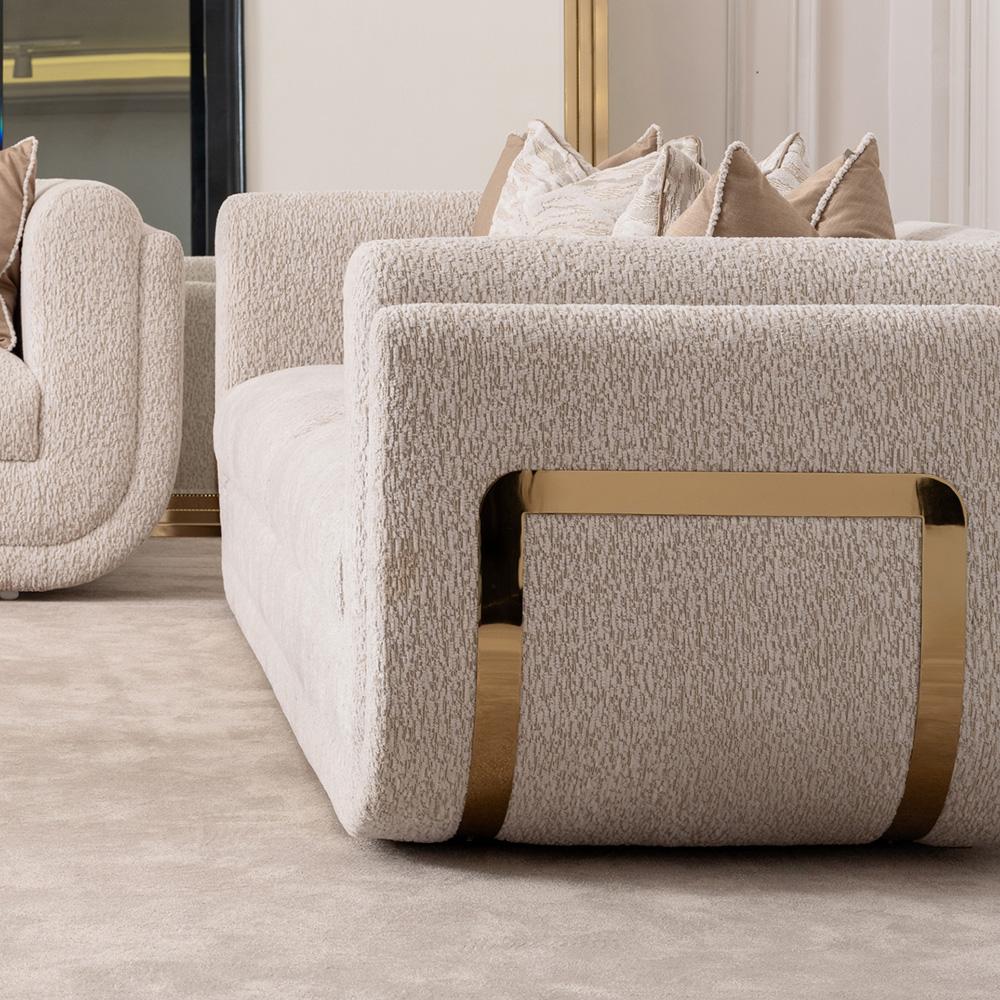 AICO by Michael Amini - Savannah Breeze Standard Sofa - Cashmere/Bright Gold - LFR-SBRZ815-CSM-806 veiw 4