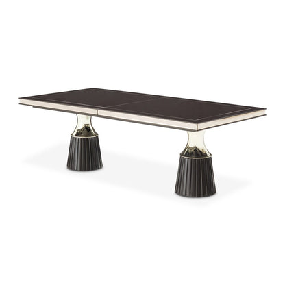 AICO by Michael Amini - Carmela Double Pedestal Dining Table - Glossy Charcoal Sand - LFR-CRMA002-830 veiw 1