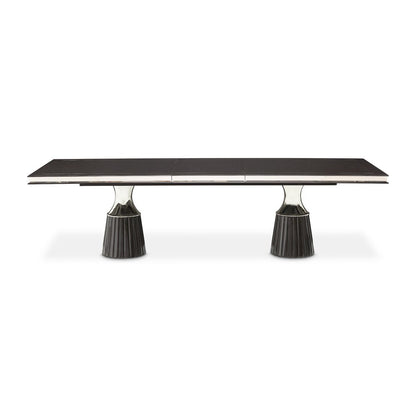 AICO by Michael Amini - Carmela Double Pedestal Dining Table - Glossy Charcoal Sand - LFR-CRMA002-830 veiw 2