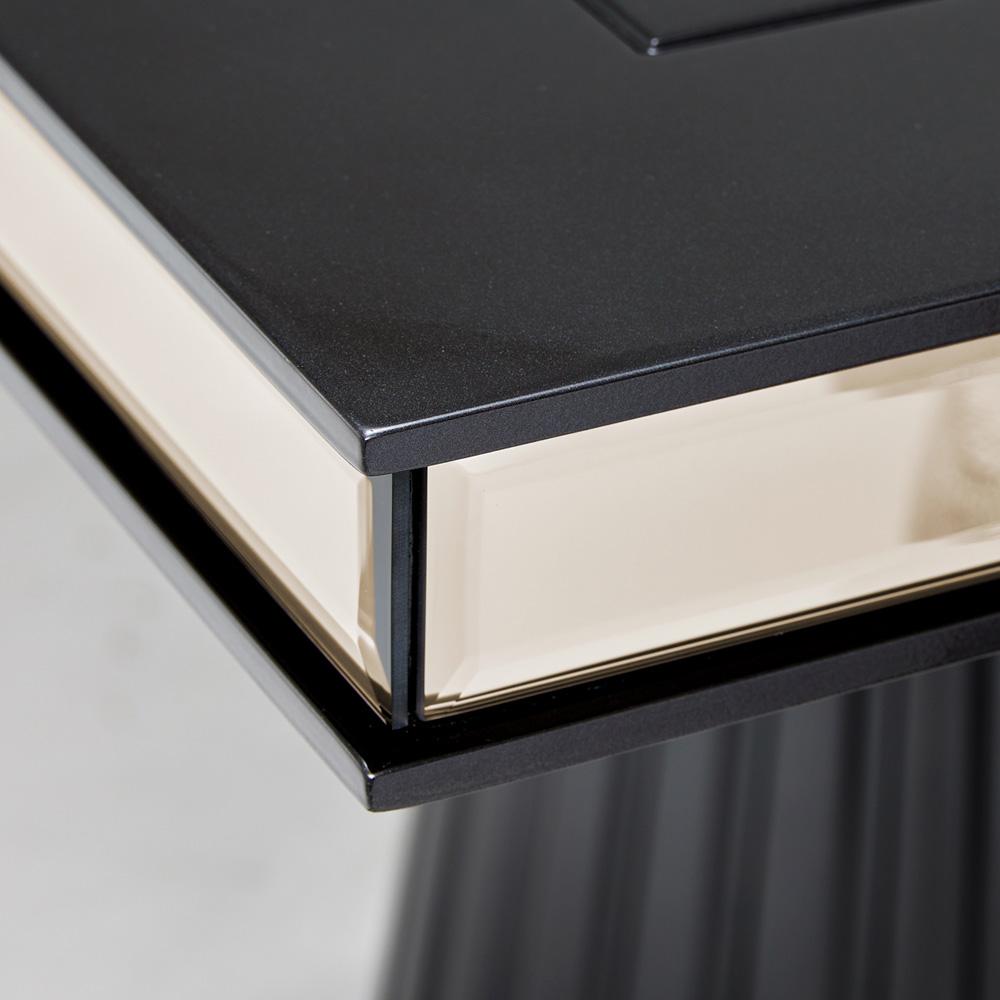AICO by Michael Amini - Carmela Double Pedestal Dining Table - Glossy Charcoal Sand - LFR-CRMA002-830 veiw 9
