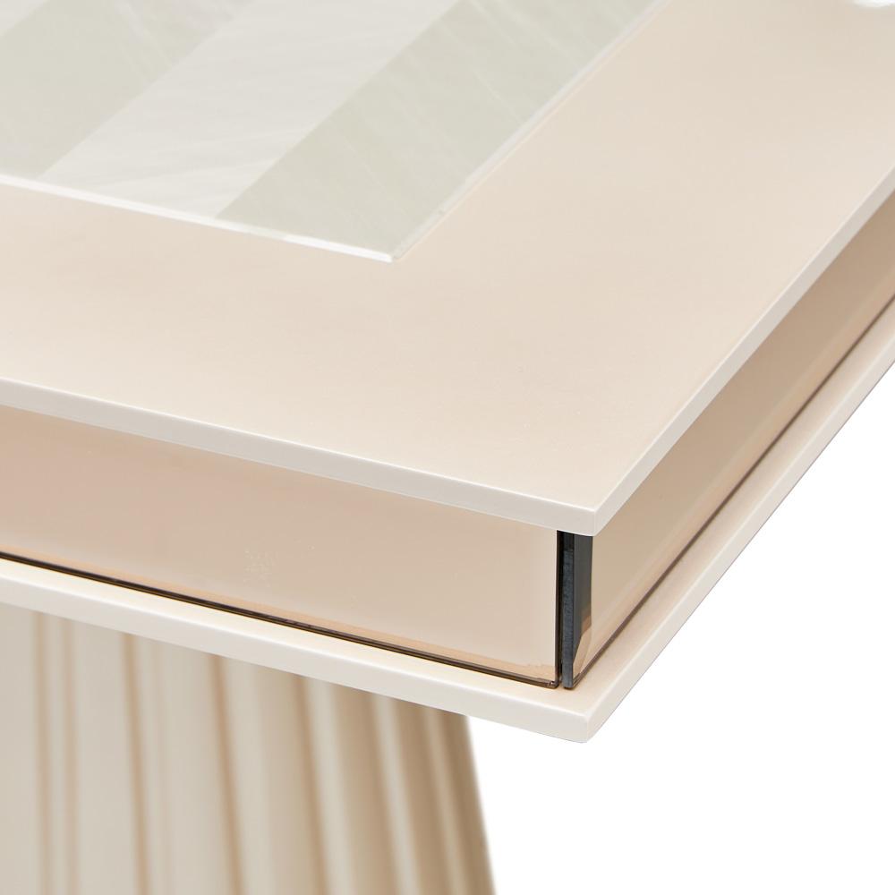 AICO by Michael Amini - Carmela Double Pedestal Dining Table - Shimmer Ivory - LFR-CRMA002-141 veiw 2