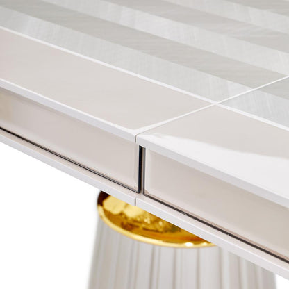 AICO by Michael Amini - Carmela Double Pedestal Dining Table - Shimmer Ivory - LFR-CRMA002-141 veiw 5