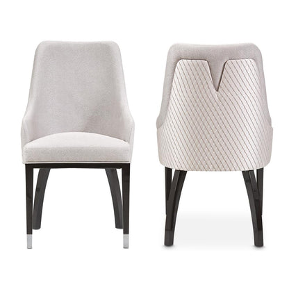 AICO by Michael Amini - Carmela Dining Arm Chair - Set of 2 - Glossy Charcoal Sand - LFR-CRMA004A-830 veiw 1