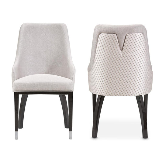 AICO by Michael Amini - Carmela Dining Arm Chair - Set of 2 - Glossy Charcoal Sand - LFR-CRMA004A-830 veiw 1