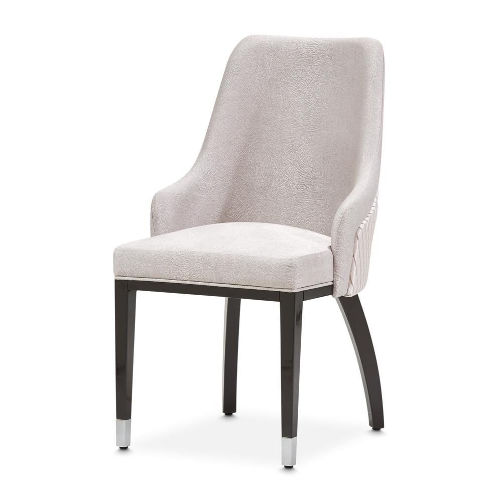 AICO by Michael Amini - Carmela Dining Arm Chair - Set of 2 - Glossy Charcoal Sand - LFR-CRMA004A-830 veiw 2