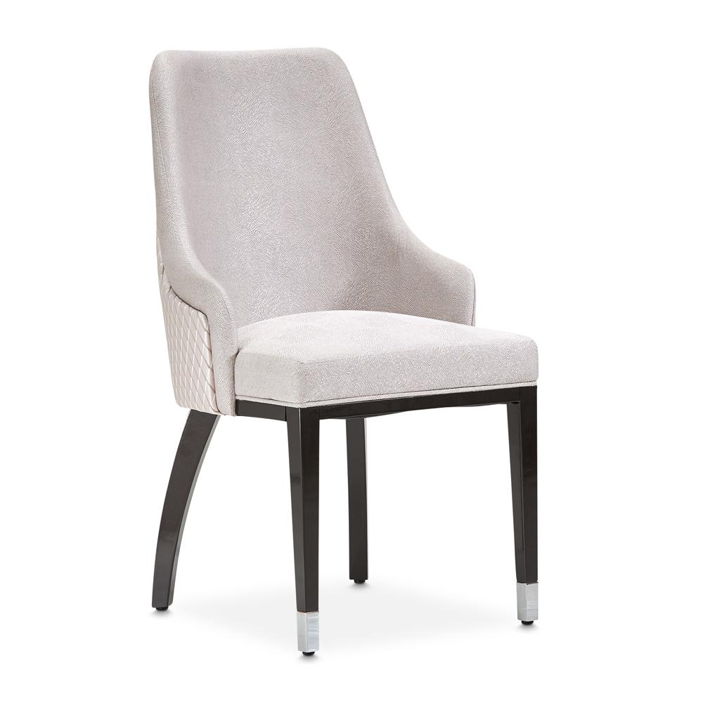 AICO by Michael Amini - Carmela Dining Arm Chair - Set of 2 - Glossy Charcoal Sand - LFR-CRMA004A-830 veiw 4