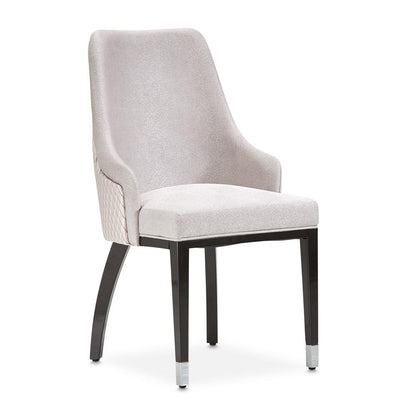 AICO by Michael Amini - Carmela Dining Arm Chair - Set of 2 - Glossy Charcoal Sand - LFR-CRMA004A-830 veiw 4