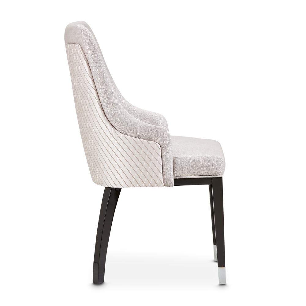 AICO by Michael Amini - Carmela Dining Arm Chair - Set of 2 - Glossy Charcoal Sand - LFR-CRMA004A-830 veiw 5