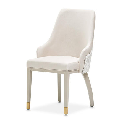 AICO by Michael Amini - Carmela Dining Arm Chair - Set of 2 - Shimmer Ivory - LFR-CRMA004A-141 veiw 2
