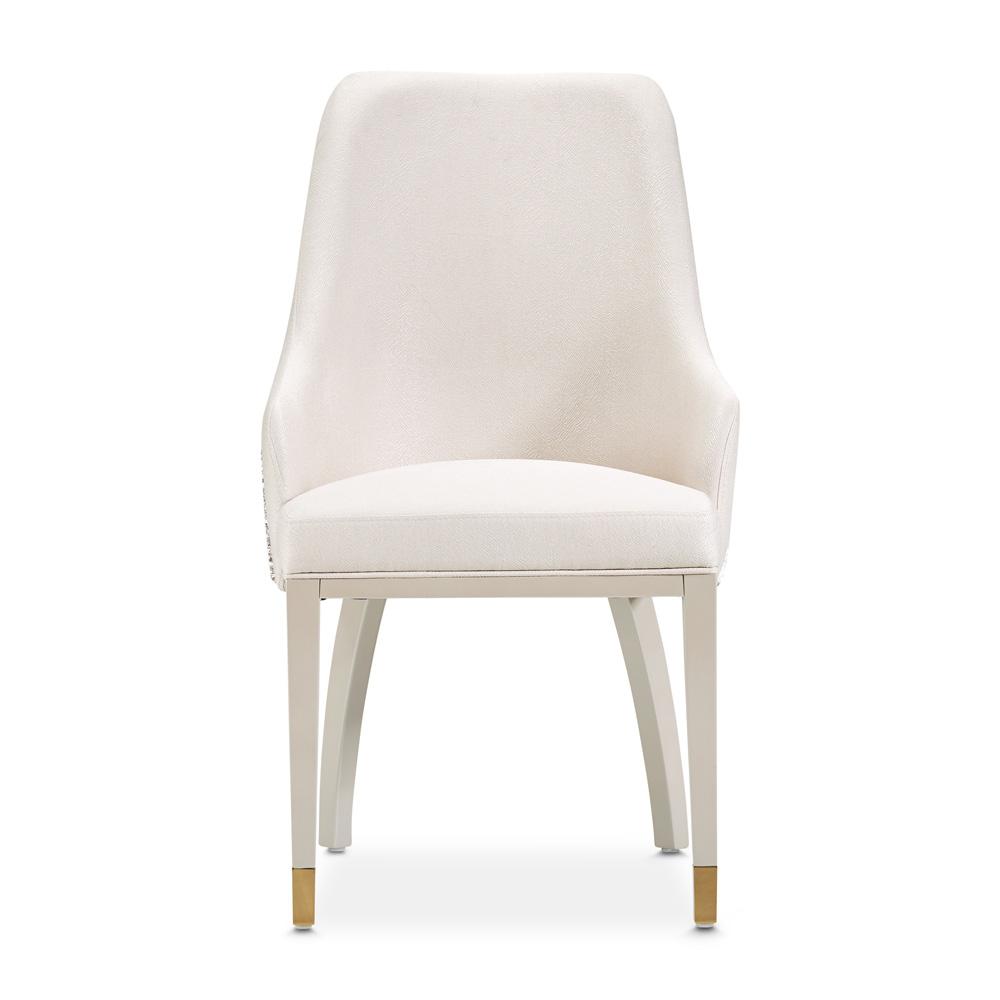 AICO by Michael Amini - Carmela Dining Arm Chair - Set of 2 - Shimmer Ivory - LFR-CRMA004A-141 veiw 3