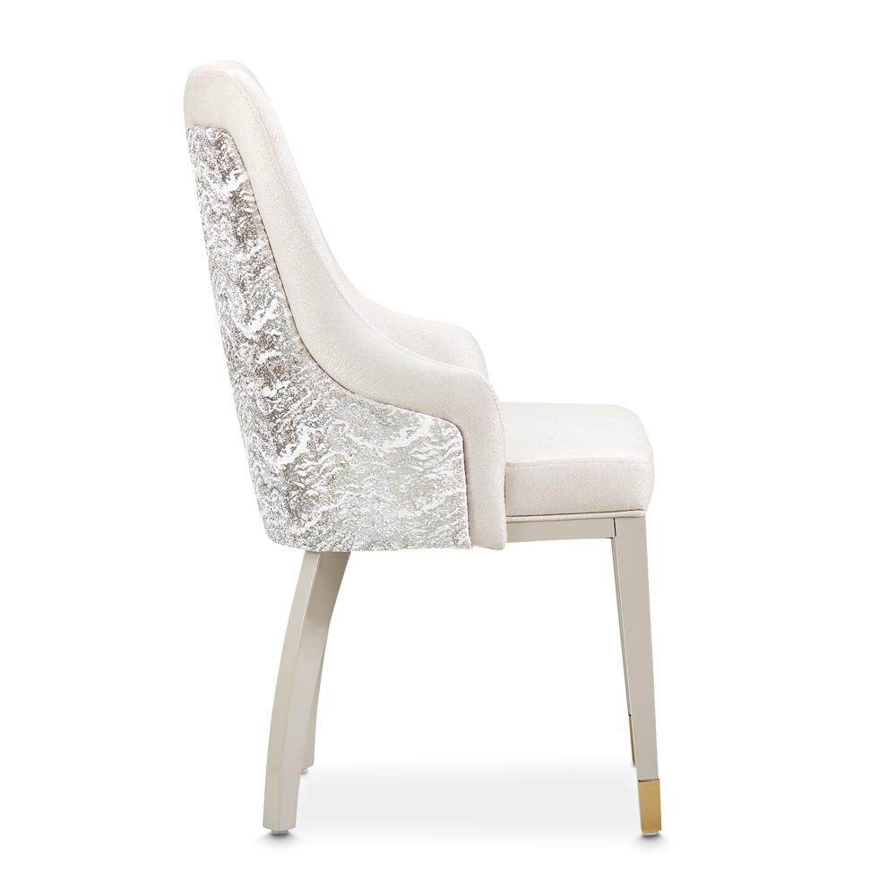 AICO by Michael Amini - Carmela Dining Arm Chair - Set of 2 - Shimmer Ivory - LFR-CRMA004A-141 veiw 4