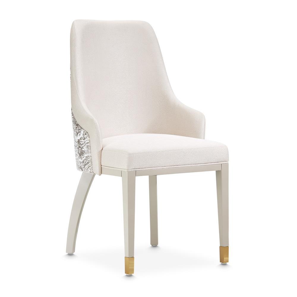AICO by Michael Amini - Carmela Dining Arm Chair - Set of 2 - Shimmer Ivory - LFR-CRMA004A-141 veiw 5