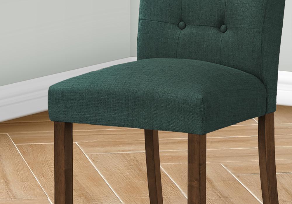 Monarch Specialties - 38in Height Contemporary Dining Chair in Blue,Walnut  Set Of 2 - I 1220 veiw 2