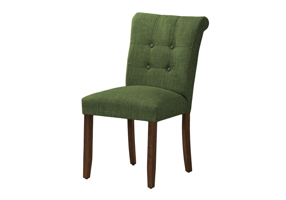 Monarch Specialties - 38in Height Contemporary Dining Chair in Green,Walnut  Set Of 2 - I 1219 veiw 1