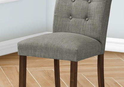 Monarch Specialties - 38in Height Contemporary Dining Chair in Grey,Walnut  Set Of 2 - I 1218 veiw 2