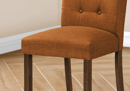 Monarch Specialties - 38in Height Contemporary Dining Chair in Orange,Walnut  Set Of 2 - I 1221 veiw 2