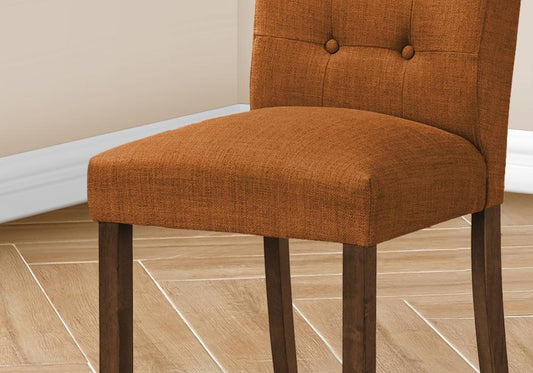 Monarch Specialties - 38in Height Contemporary Dining Chair in Orange,Walnut  Set Of 2 - I 1221 veiw 2
