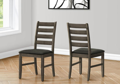 Monarch Specialties - 38in Height Transitional Dining Chair in Grey,Dark Grey Set Of 2 - I 1347 veiw 2