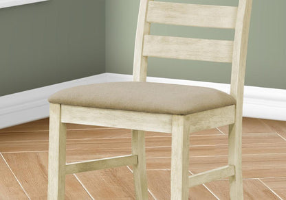 Monarch Specialties - 38in Height Transitional Dining Chair in White,Beige Set Of 2 - I 1336 veiw 2