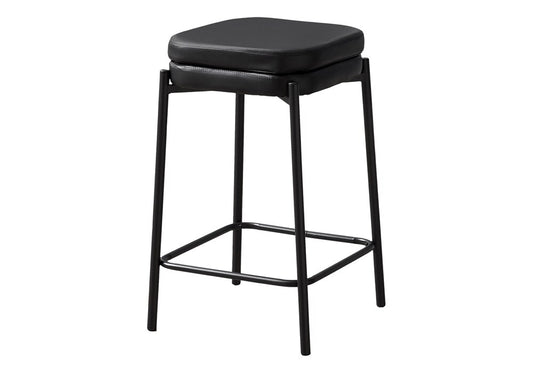 Monarch Specialties - Counter Height Square Shaped Barstool in Black  Set Of 2 - I 2225 veiw 1