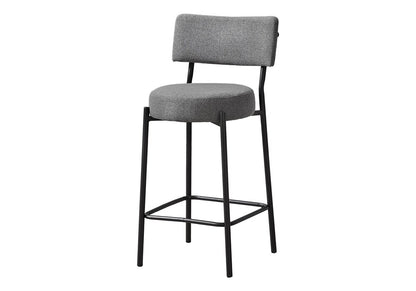 Monarch Specialties - Counter Height Barstool with Back in Black,Grey  Set Of 2 - I 2246 veiw 1