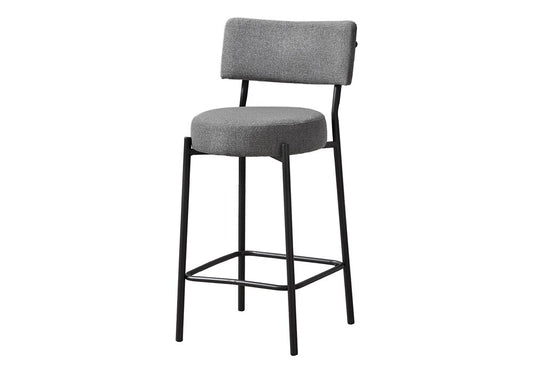Monarch Specialties - Counter Height Barstool with Back in Black,Grey  Set Of 2 - I 2246 veiw 1