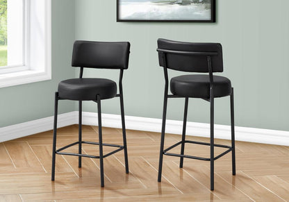 Monarch Specialties - Counter Height Barstool with Back in Black  Set Of 2 - I 2245 veiw 2